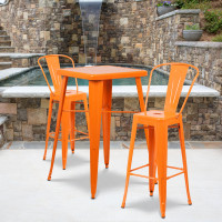 Flash Furniture CH-31320-30GB-OR-GG Metal Bar Stool in Orange